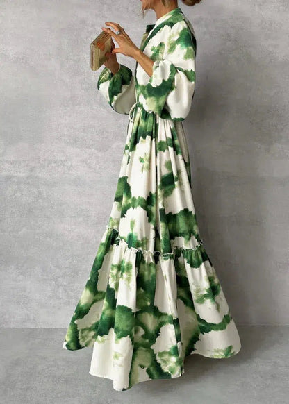 Manuela | Vestito Lungo Maniche Lunghe Donna Stampa Fantasia