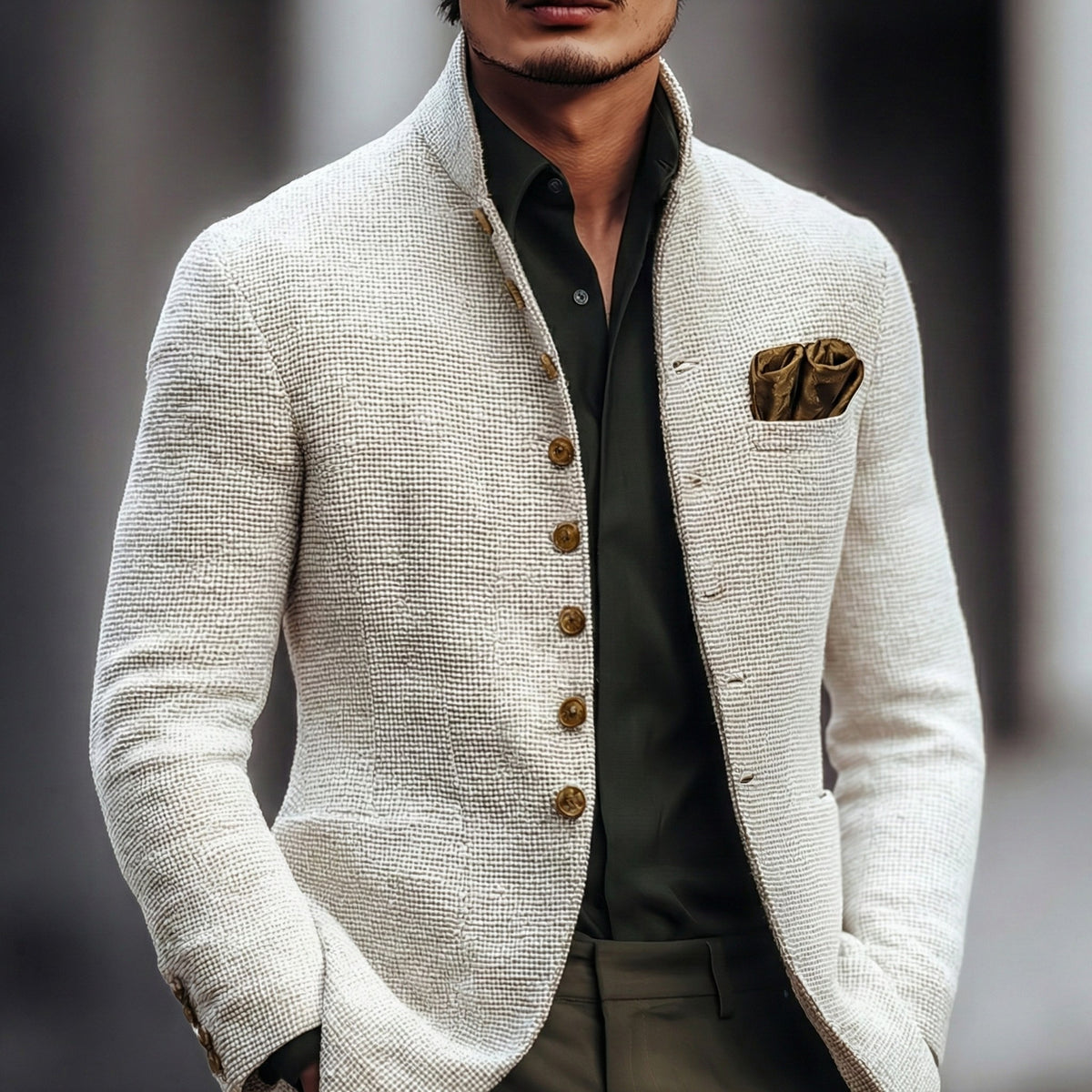 Marco | Cardigan Uomo Elegante Collo Alto Bottoni