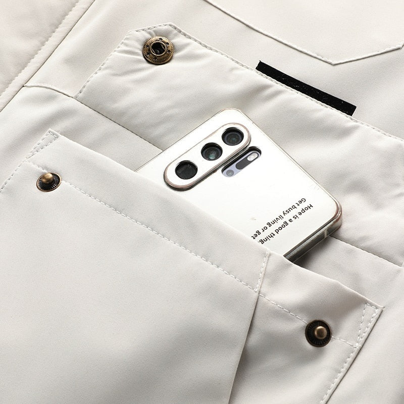 Marco | Giacca Impermeabile Uomo con Cappuccio Multitasche