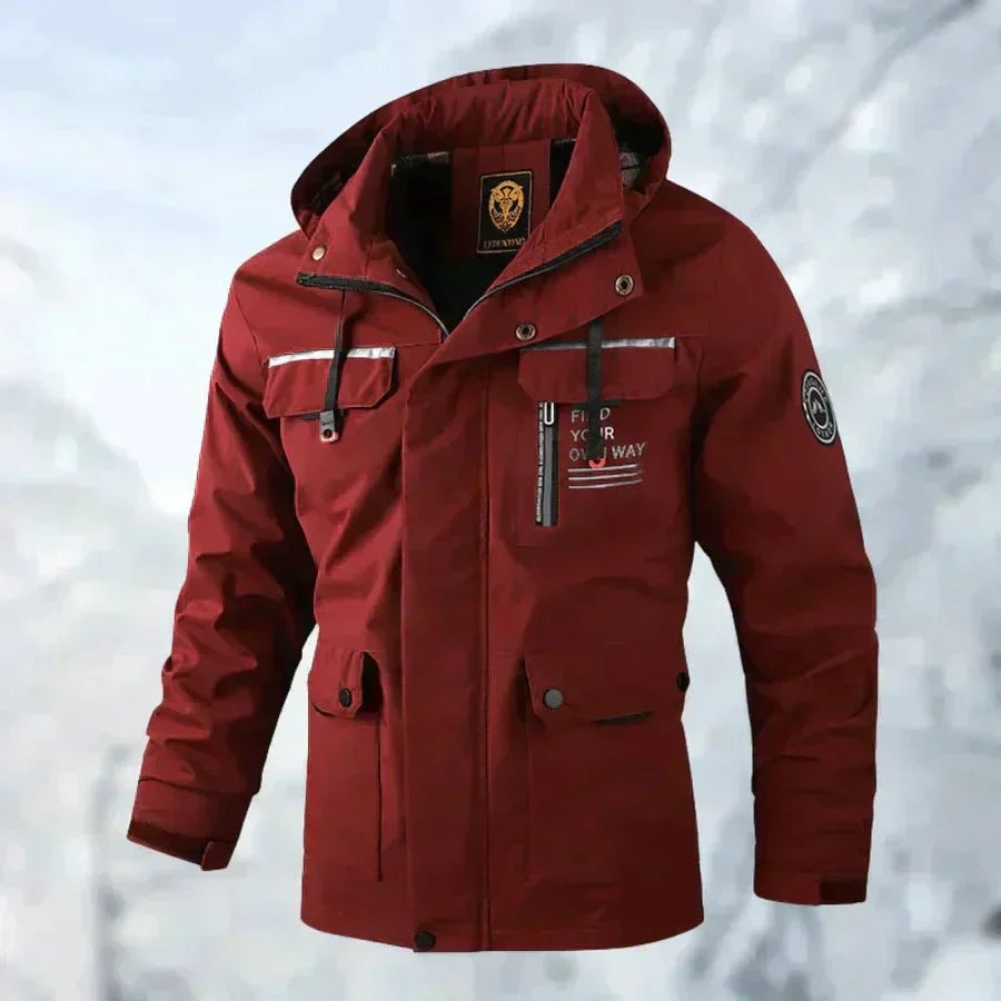 Marco | Giacca Impermeabile Uomo con Cappuccio Multitasche