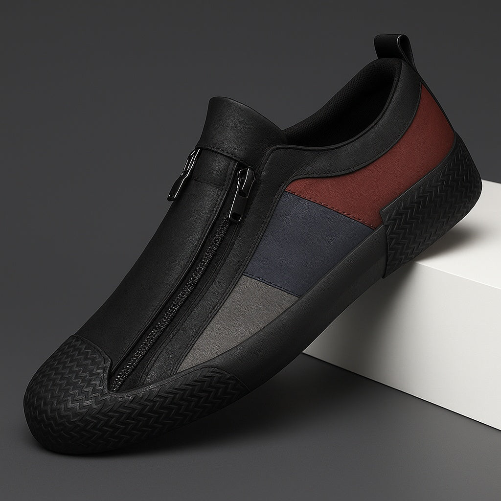 Marco | Sneakers in Pelle Uomo con Cerniera Senza Lacci