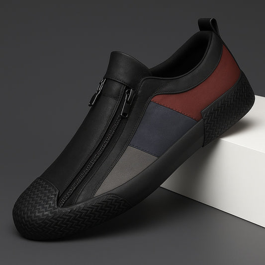 Marco | Sneakers in Pelle Uomo con Cerniera Senza Lacci