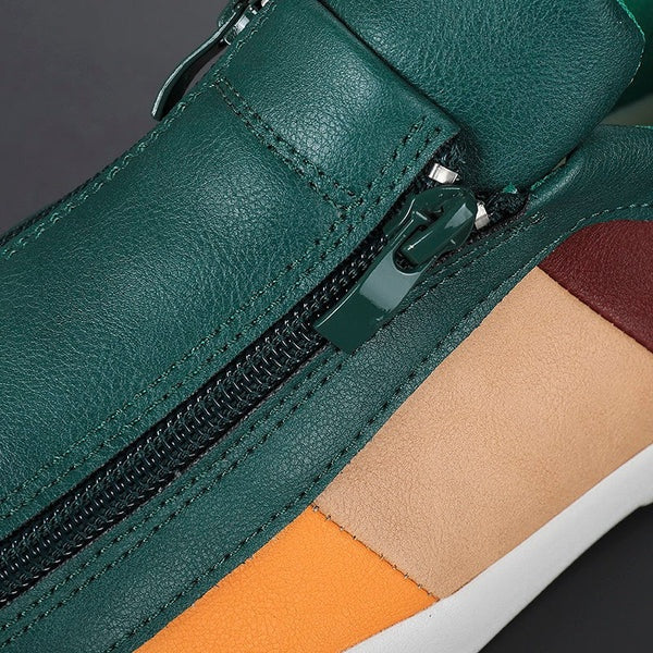 Marco | Sneakers in Pelle Uomo con Cerniera Senza Lacci