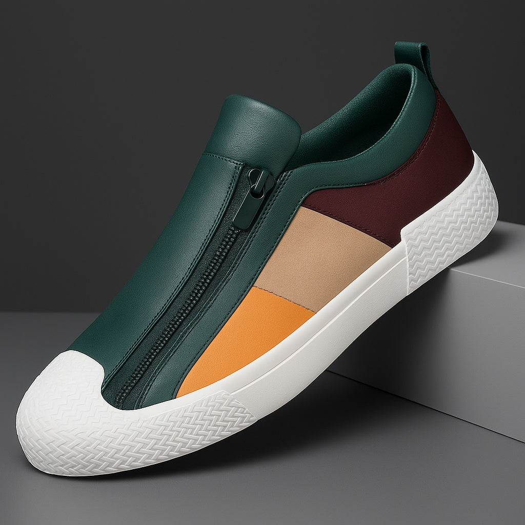 Marco | Sneakers in Pelle Uomo con Cerniera Senza Lacci