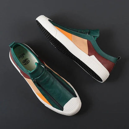 Marco | Sneakers in Pelle Uomo con Cerniera Senza Lacci