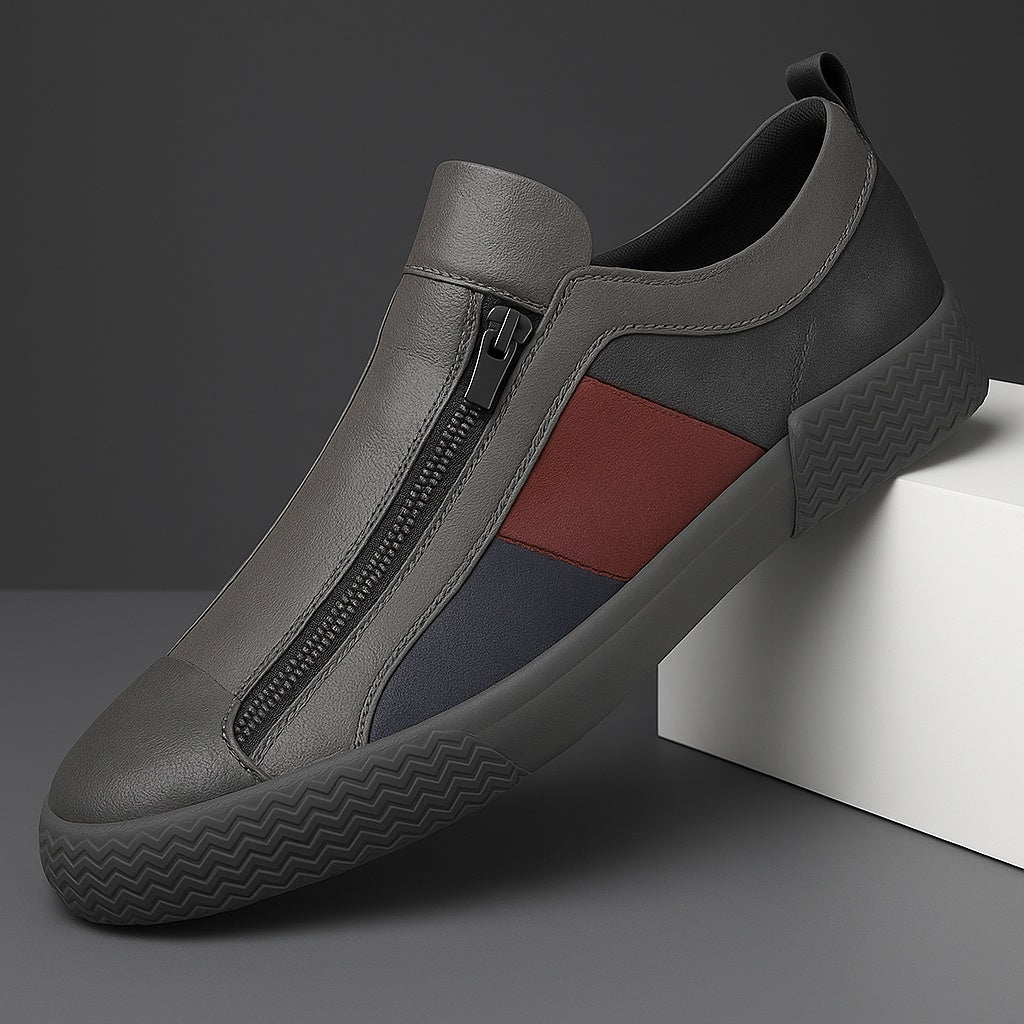 Marco | Sneakers in Pelle Uomo con Cerniera Senza Lacci