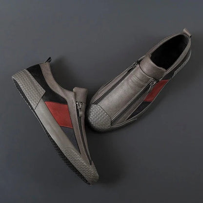 Marco | Sneakers in Pelle Uomo con Cerniera Senza Lacci