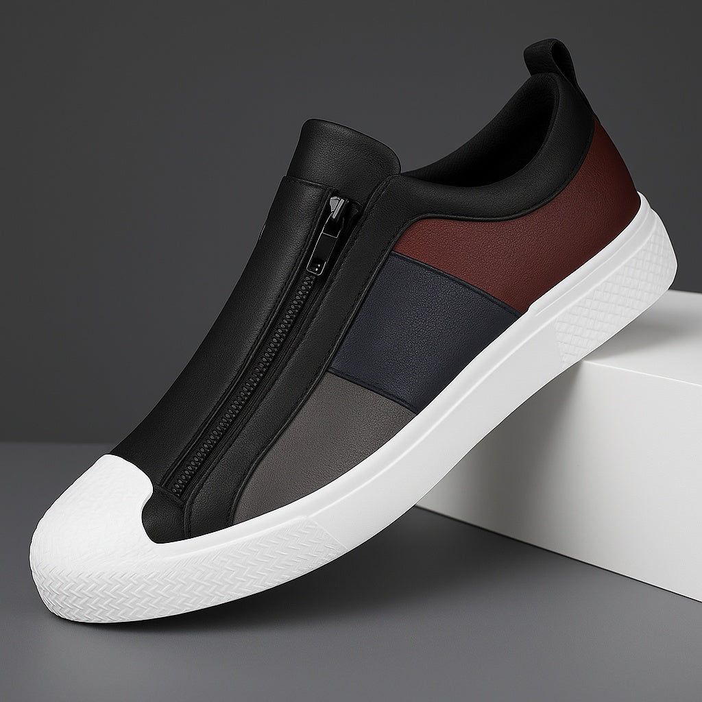 Marco | Sneakers in Pelle Uomo con Cerniera Senza Lacci