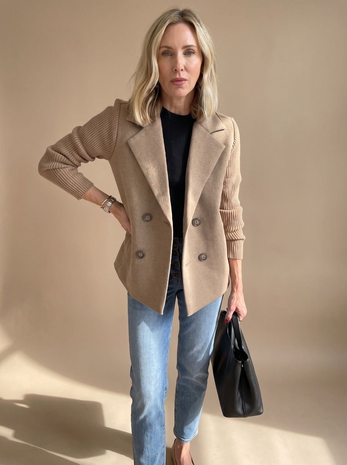 Marta | Blazer Oversize Donna Doppiopetto Maniche a Coste