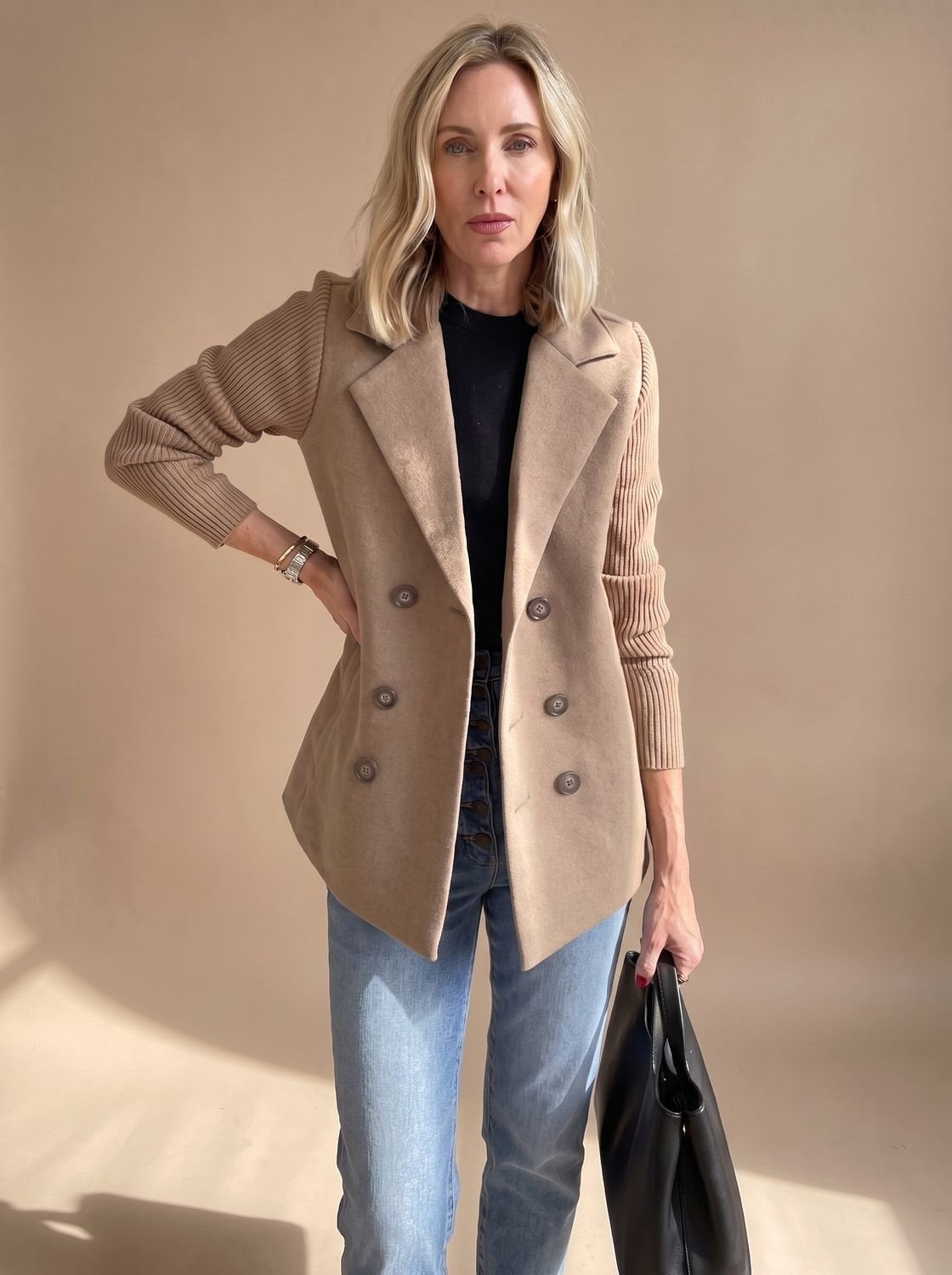 Marta | Blazer Oversize Donna Doppiopetto Maniche a Coste