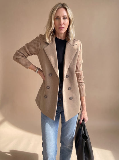 Marta | Blazer Oversize Donna Doppiopetto Maniche a Coste