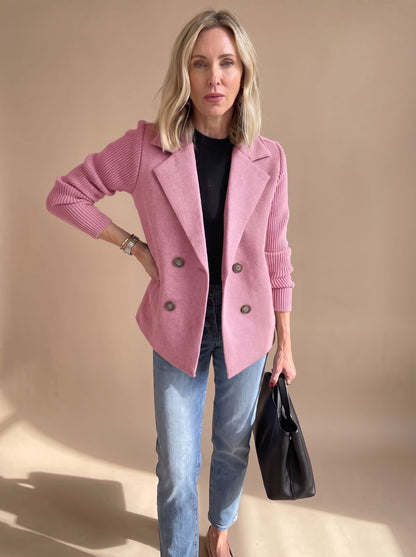 Marta | Blazer Oversize Donna Doppiopetto Maniche a Coste