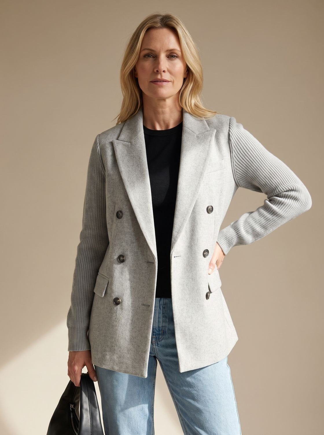 Marta | Blazer Oversize Donna Doppiopetto Maniche a Coste