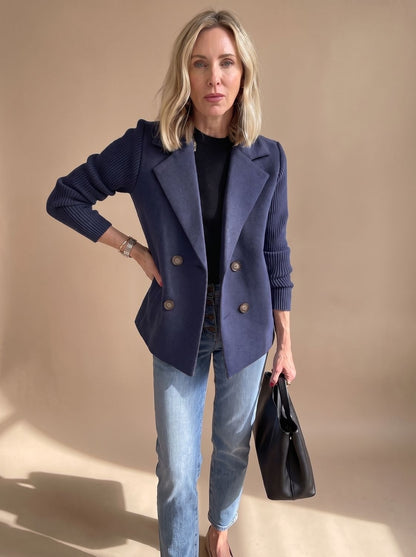 Marta | Blazer Oversize Donna Doppiopetto Maniche a Coste