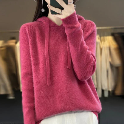 Marta | Felpa con Cappuccio Donna in Lana Merino Oversize