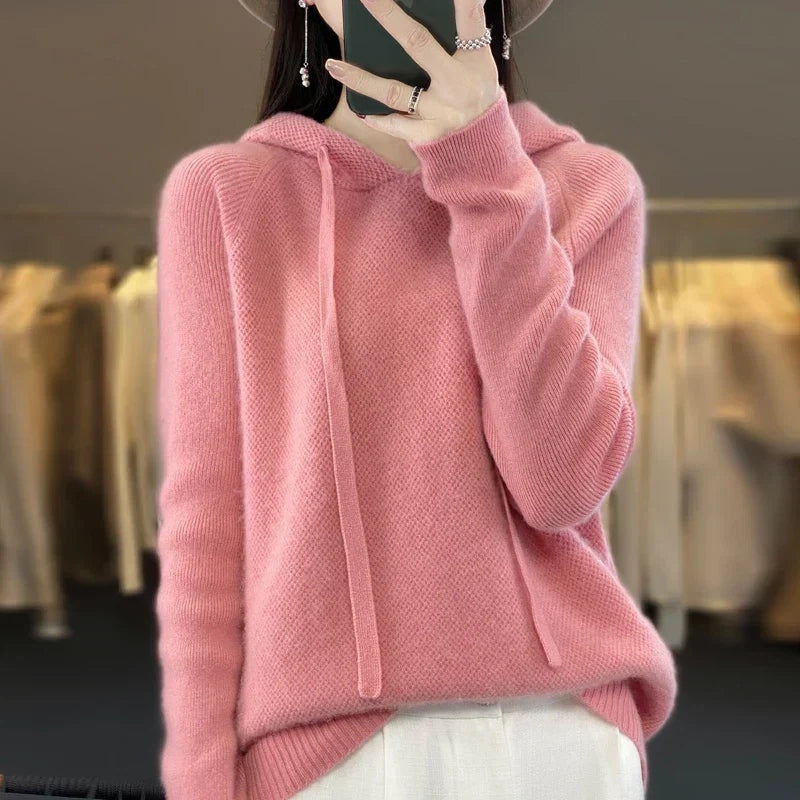 Marta | Felpa con Cappuccio Donna in Lana Merino Oversize