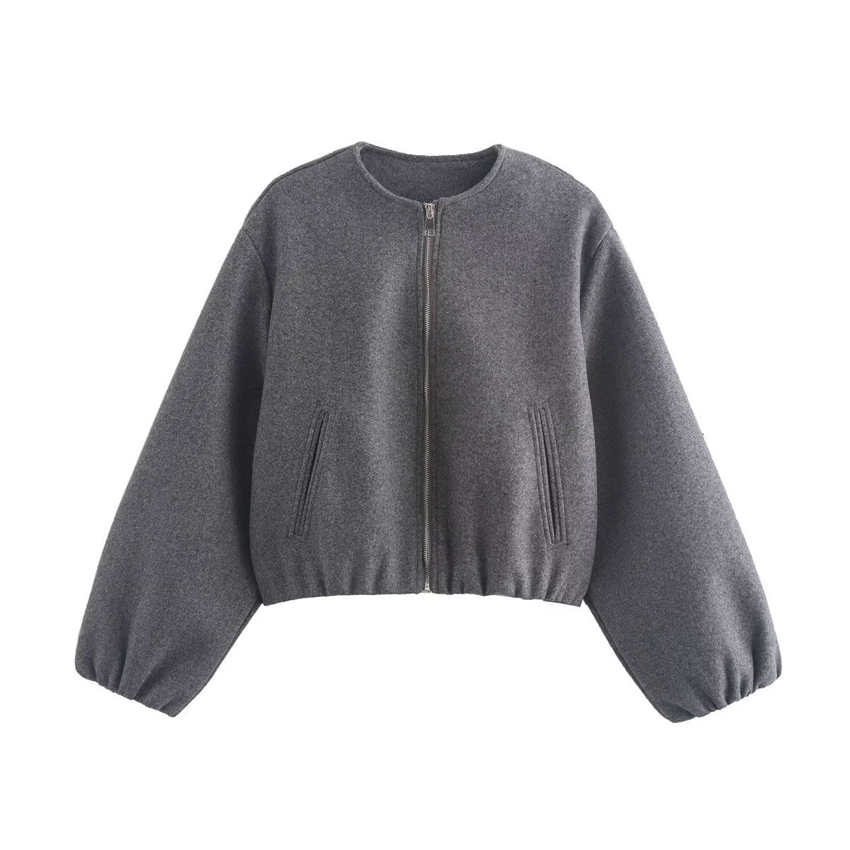 Marta | Giacca Bomber Cropped Donna Maniche a Palloncino