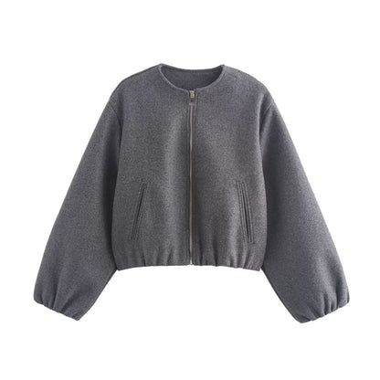 Marta | Giacca Bomber Cropped Donna Maniche a Palloncino