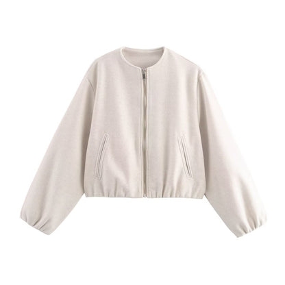 Marta | Giacca Bomber Cropped Donna Maniche a Palloncino