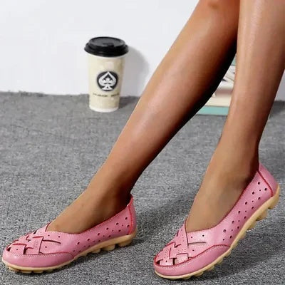 Marta | Mocassini in Pelle Donna Intrecciati Slip-On Piatti