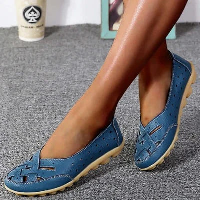 Marta | Mocassini in Pelle Donna Intrecciati Slip-On Piatti
