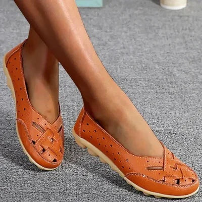 Marta | Mocassini in Pelle Donna Intrecciati Slip-On Piatti