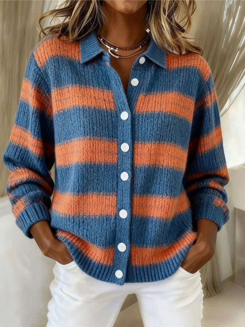 Martina | Cardigan a Quadri in Maglia Donna Bottoni Maglioni Particolari