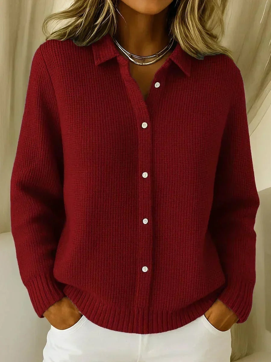 Martina | Cardigan a Quadri in Maglia Donna Bottoni Maglioni Particolari