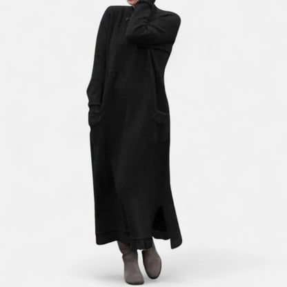 Martina | Vestito Lungo Maniche Lunghe Donna Maglia Collo Alto