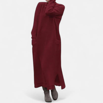 Martina | Vestito Lungo Maniche Lunghe Donna Maglia Collo Alto