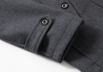 Matteo | Cappotto di Lana Uomo Doppiopetto con Sciarpa a Collo Alto
