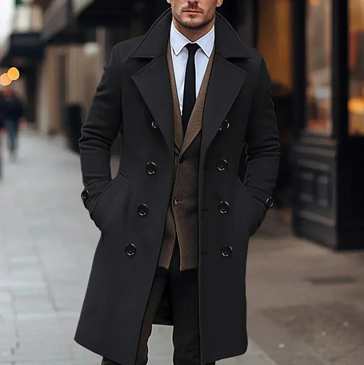 Matteo | Cappotto Lungo Uomo Doppiopetto Invernale