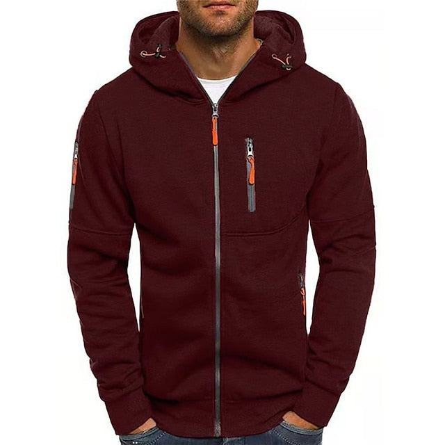 Matteo | Felpa con Zip e Cappuccio Uomo Tasche