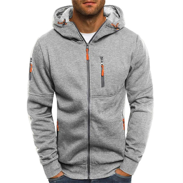 Matteo | Felpa con Zip e Cappuccio Uomo Tasche