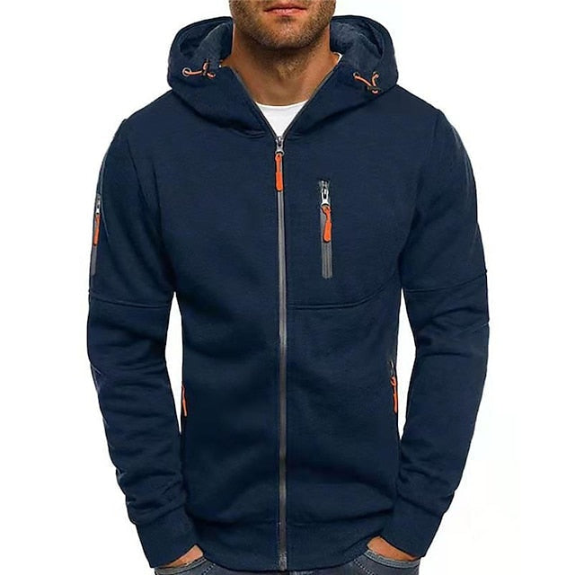 Matteo | Felpa con Zip e Cappuccio Uomo Tasche