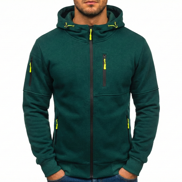 Matteo | Felpa con Zip e Cappuccio Uomo Tasche