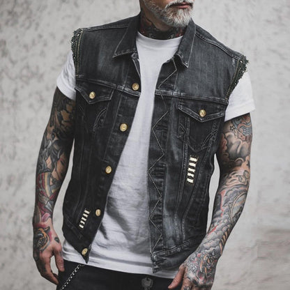 Nicola | Gilet in Denim Uomo Senza Maniche Streetwear