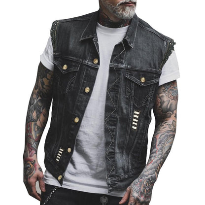 Nicola | Gilet in Denim Uomo Senza Maniche Streetwear