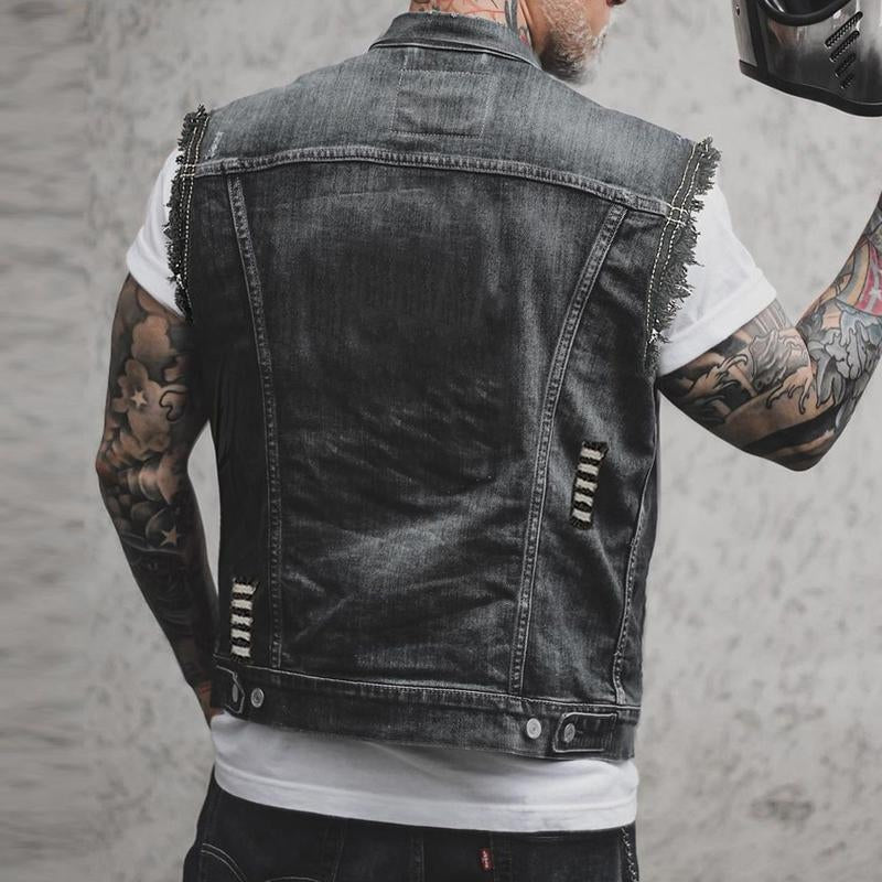 Nicola | Gilet in Denim Uomo Senza Maniche Streetwear