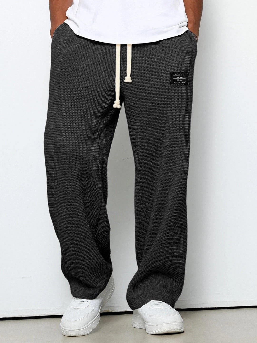 Nicola | Pantaloni Baggy Uomo in Maglia Waffle Vita Elastica