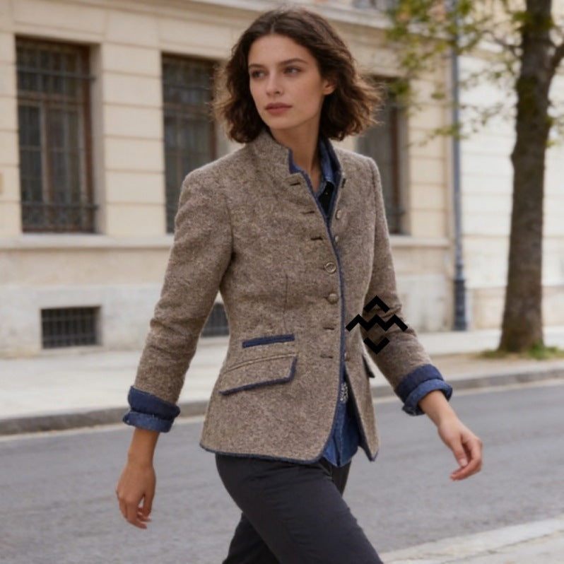 Noemi | Blazer di Lana Donna Collo Alto Bottoni