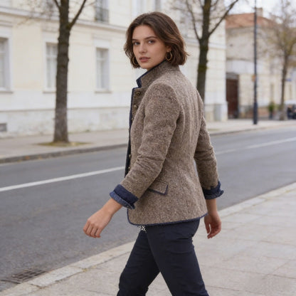 Noemi | Blazer di Lana Donna Collo Alto Bottoni