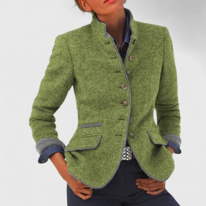 Noemi | Blazer di Lana Donna Collo Alto Bottoni