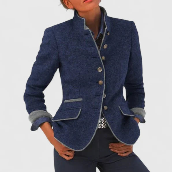 Noemi | Blazer di Lana Donna Collo Alto Bottoni