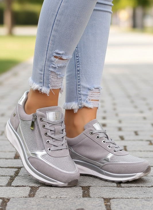 Noemi | Sneakers in Pelle Donna con Cerniera Laterale