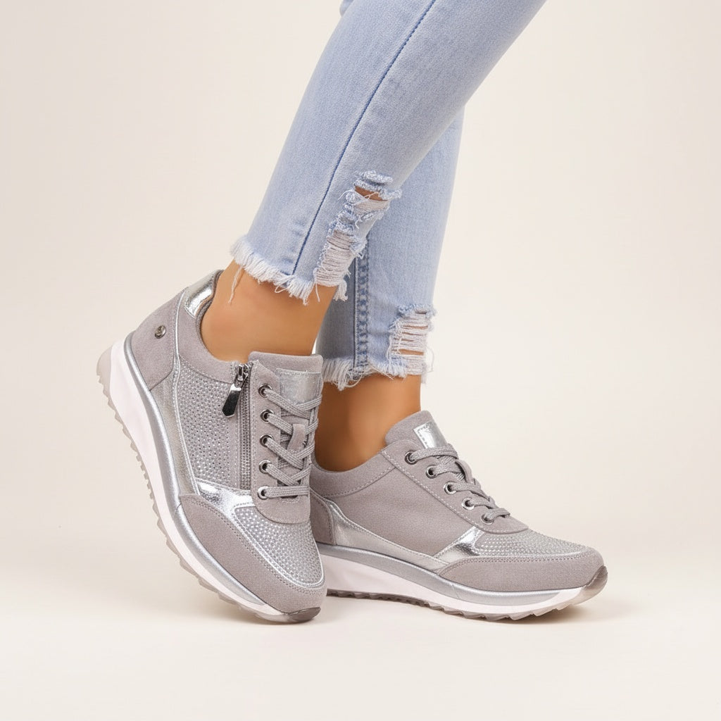 Noemi | Sneakers in Pelle Donna con Cerniera Laterale