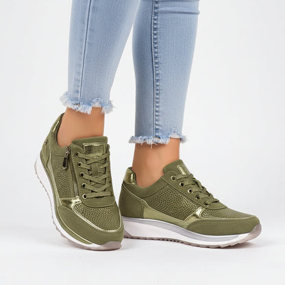 Noemi | Sneakers in Pelle Donna con Cerniera Laterale