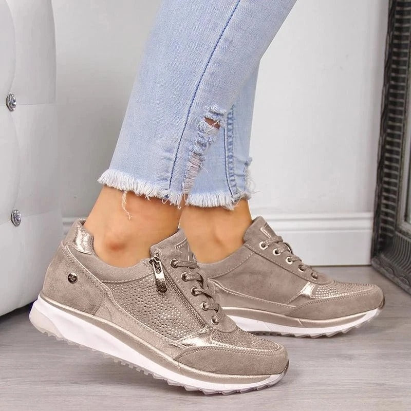 Noemi | Sneakers in Pelle Donna con Cerniera Laterale