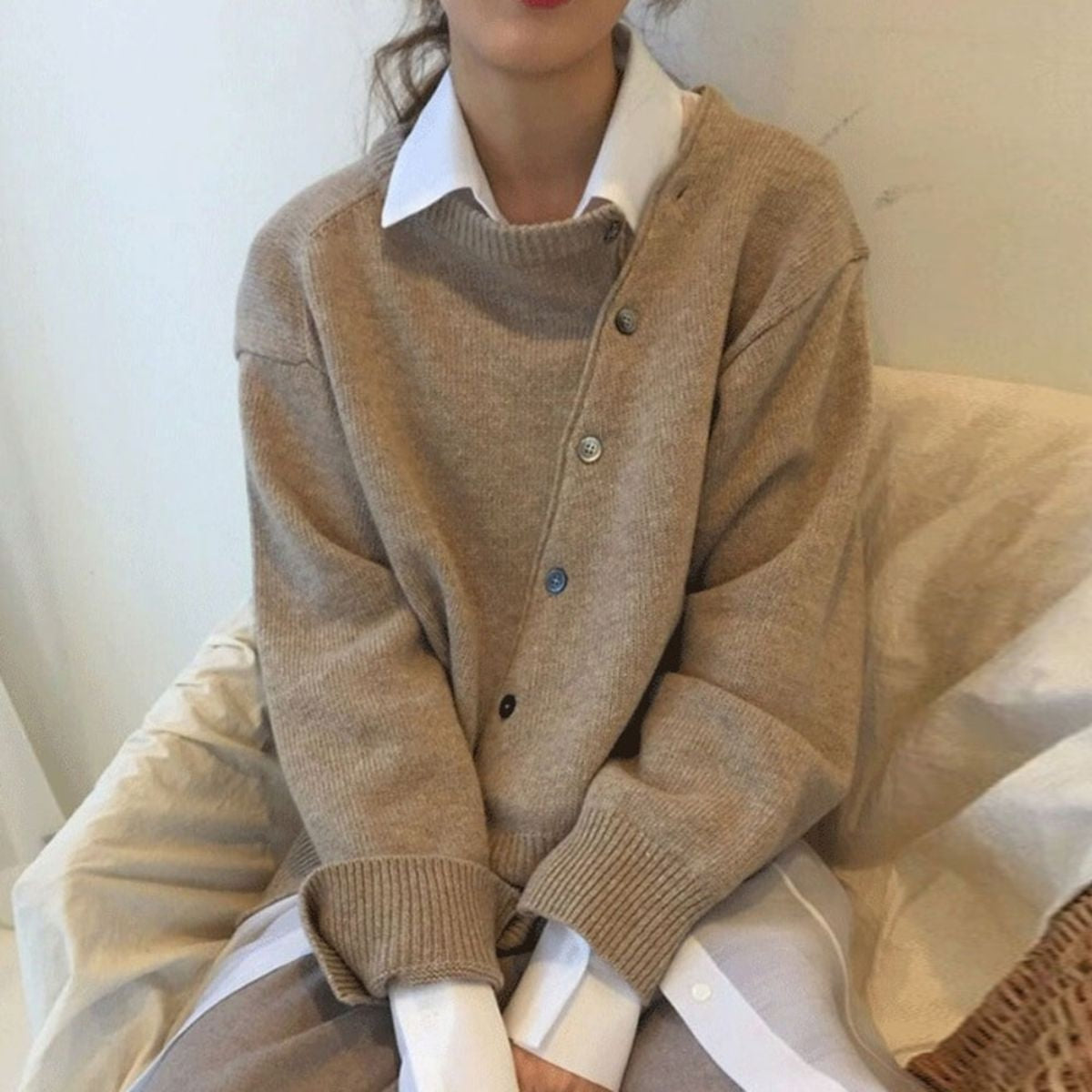 Paola | Cardigan Donna Maglia a Maniche Lunghe Bottoni