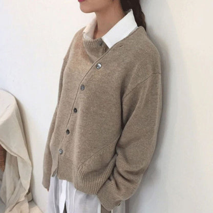 Paola | Cardigan Donna Maglia a Maniche Lunghe Bottoni